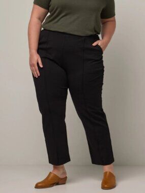 Wool& Rosso Straight Ponte Pant Merino Wool Black Heavyweight Pintuck Size XL